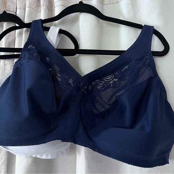 Glamorise Bundle of Two MagicLift Full Figure Support Bras Navy White size 42DD - Picture 13 of 14